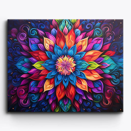 Rangoli DIY 5D Diamond Painting by Numbers Kit  on Canvas Round Full Drill Rhinestone Embroidery - TULIP N TURTLE