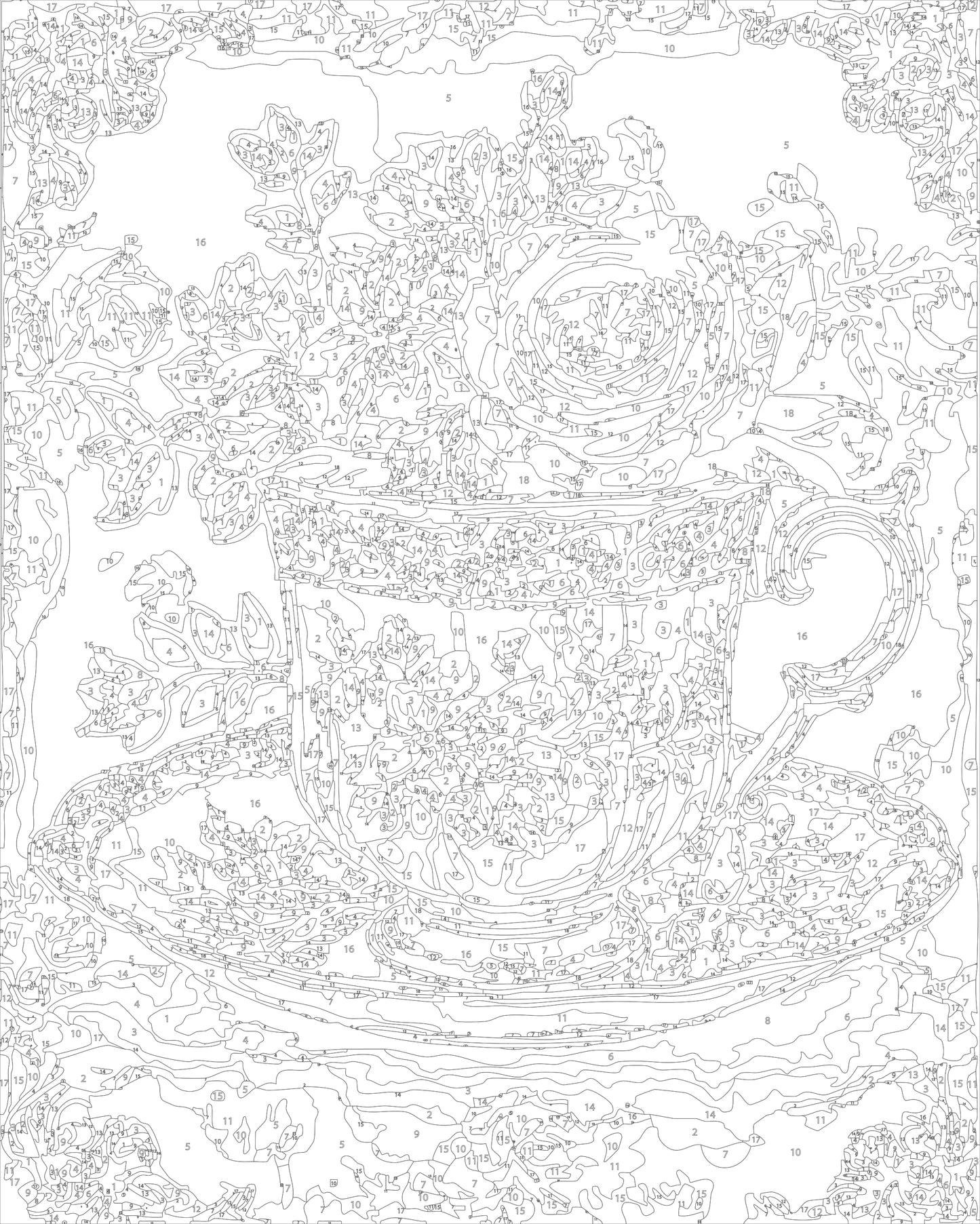 Signature Series Cup SS15 DIY Acrylic Painting by Numbers Kit on Canvas 40 50 cm 18 colours