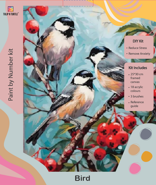 TRIO Framed DIY Acrylic Paint by Number Kit 18 colour 25cm*30cm Deepan Enterprises