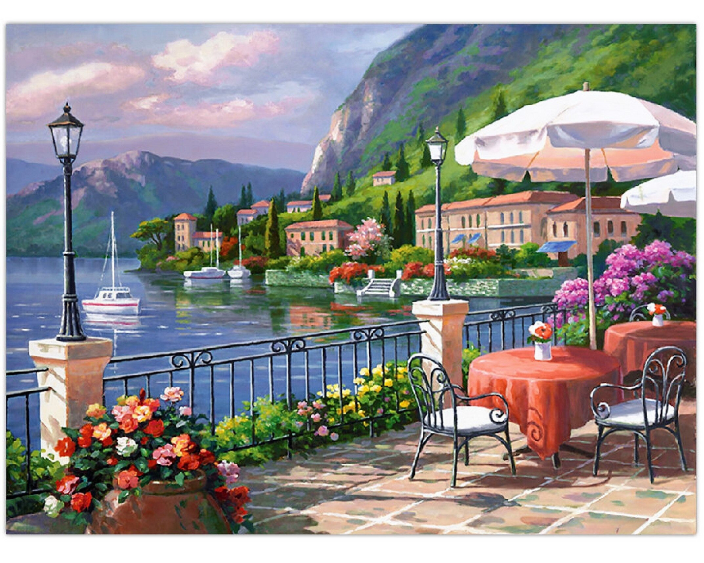 SEA SIDE CAFE DIY Acrylic Painting by Numbers Kit on Canvas