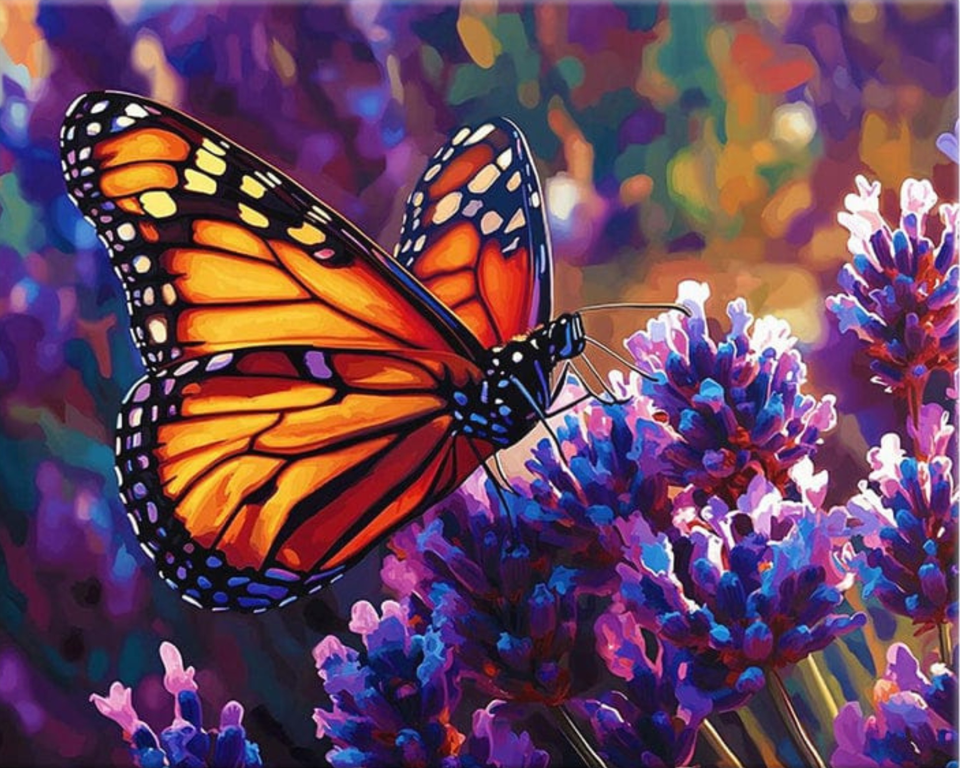 The Lavender Dream DIY Acrylic Painting by Numbers Kit on Canvas. Deepan Enterprises