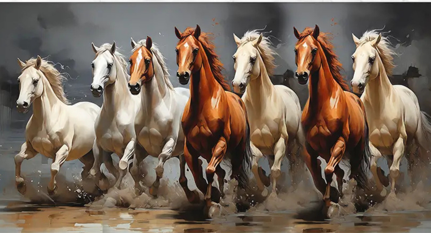 The Magnificent Seven DIY Acrylic Painting by Numbers Kit on Canvas - TULIP N TURTLE
