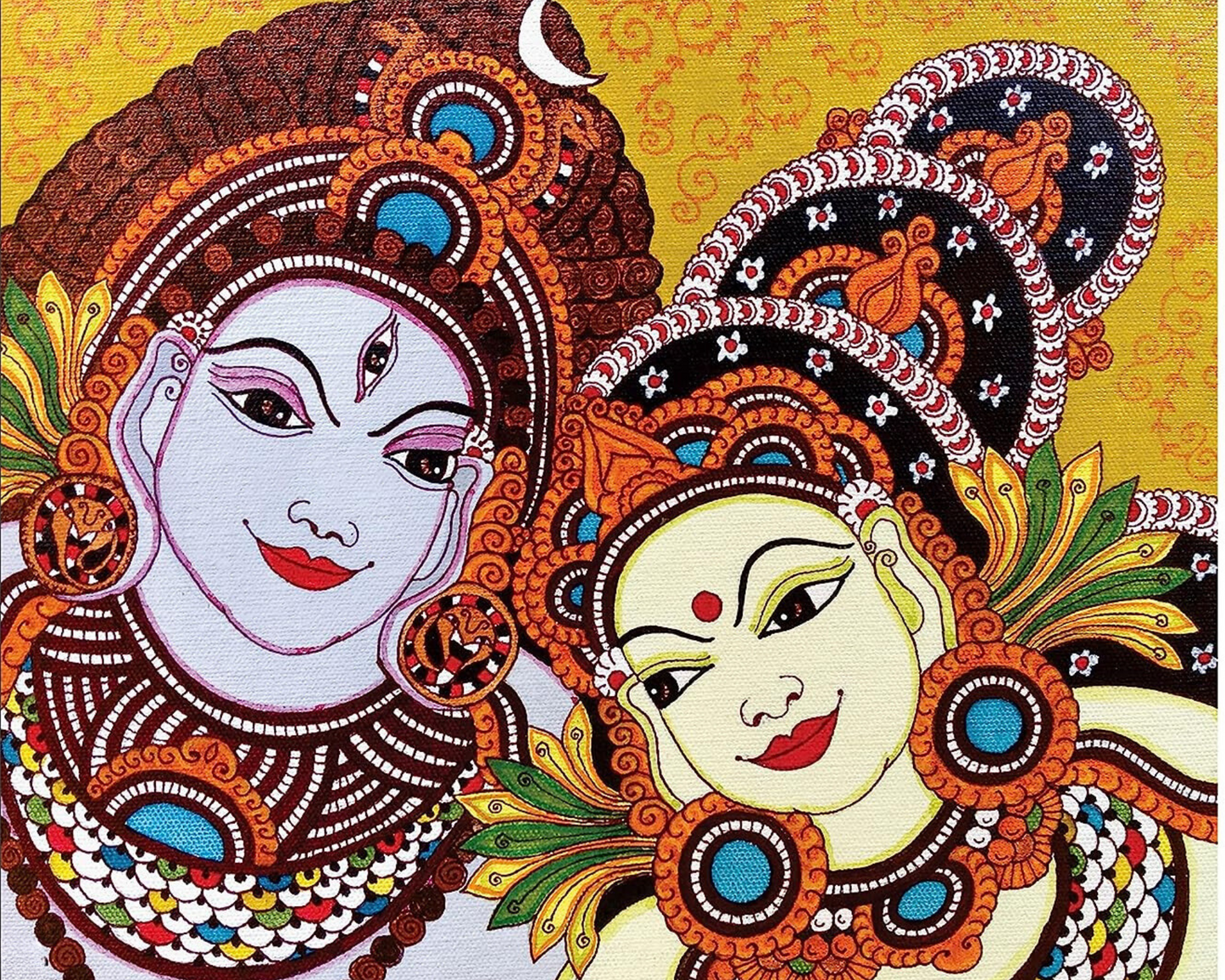 UMA MAHESHWAR DIY Acrylic Painting by Numbers Kit on Canvas