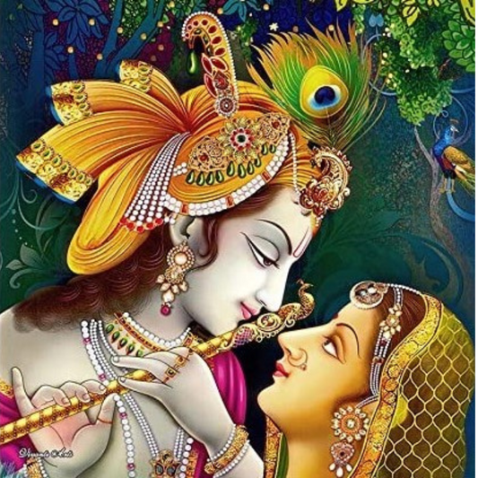 Krishna Radha Grace DIY 5D Diamond Painting by Numbers Kit  on Canvas  Full Drill Rhinestone Embroidery Cross Stitch Pictures