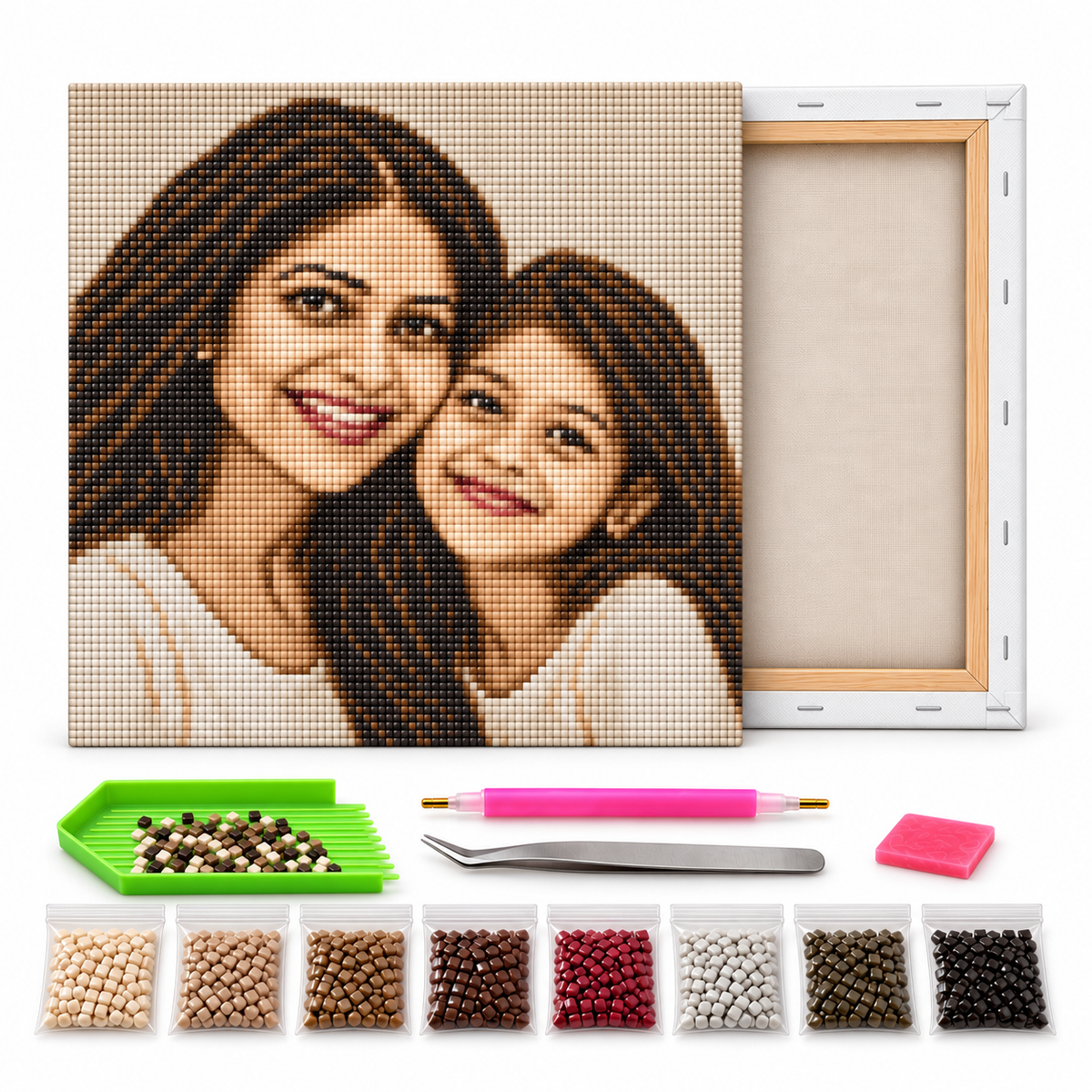 TULIP N TURTLE DIY Framed Diamond Art from Any Photo I Custom Diamond Painting Kit for Adults I Square drills I Personalised Gem Art I DIY Craft Kit for Adults I Available in three style- Pop Art I Vintage I Black and White