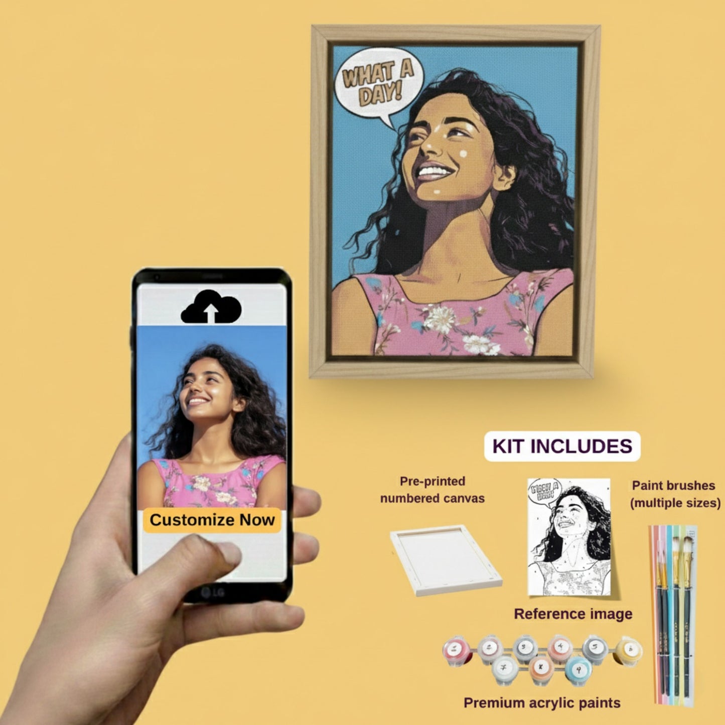 Mini Art Style Close-up Custom Paint by Numbers 20 cm*25 cm  8 colours