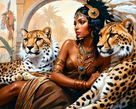 Queen of Beast DIY Acrylic Painting by Numbers Kit on Canvas