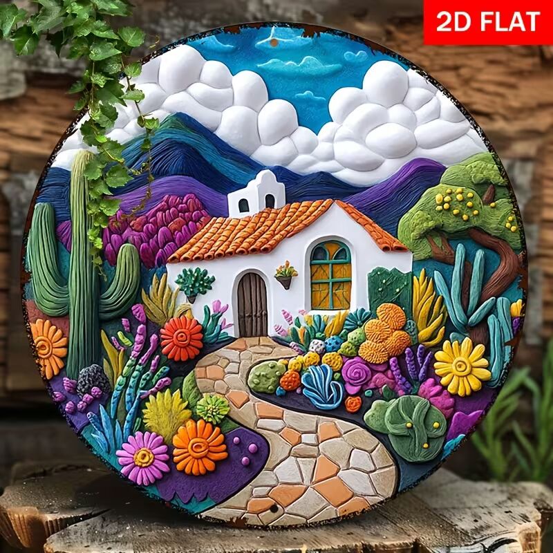 The Painted Village Mini three in one Framed Custom Paint by Numbers 25 cm Diameter each. Deepan Enterprises