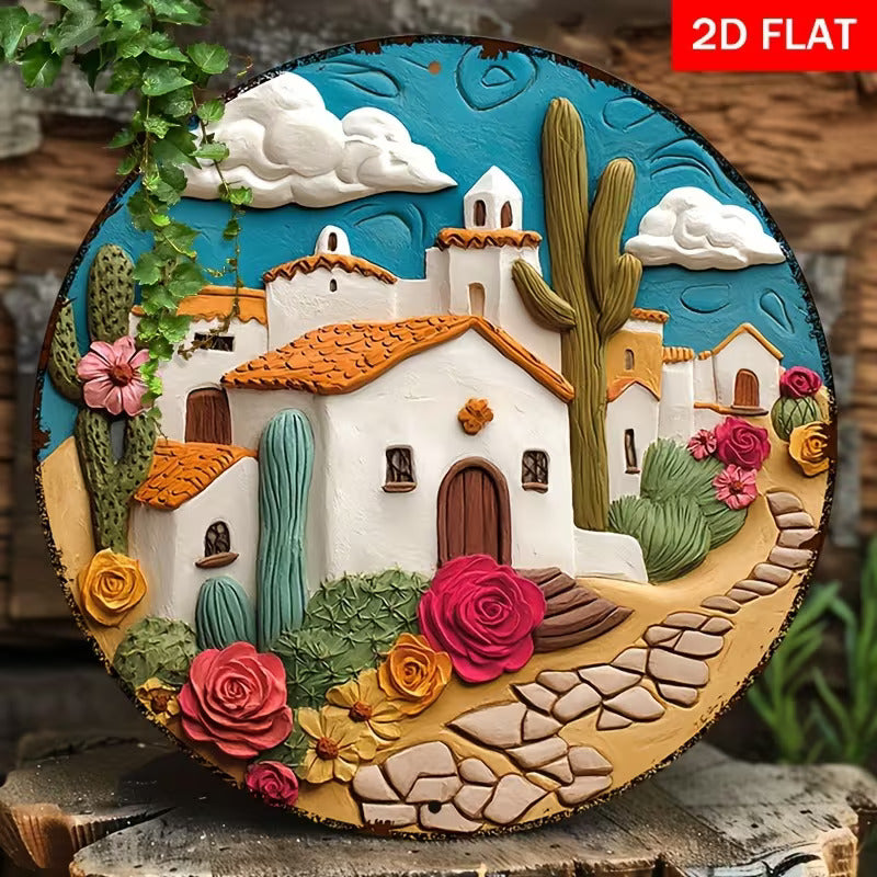 The Painted Village Mini three in one Framed Custom Paint by Numbers 25 cm Diameter each. Deepan Enterprises