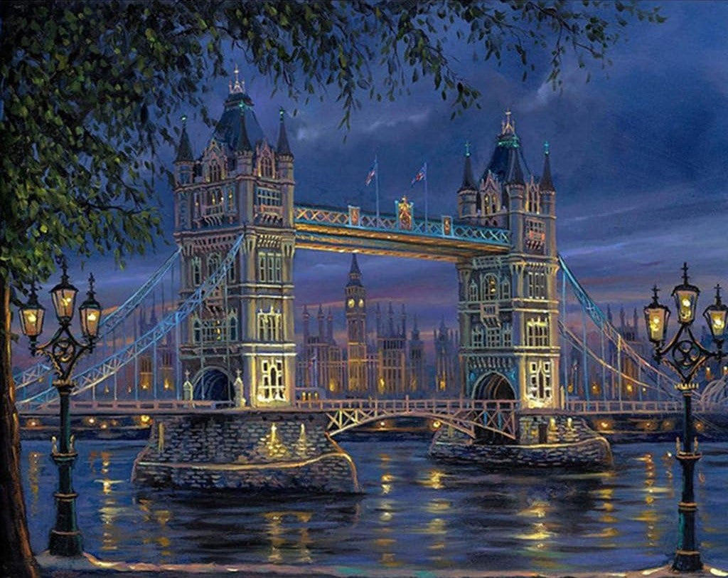 London Bridge DIY Acrylic Painting by Numbers Kit on Canvas