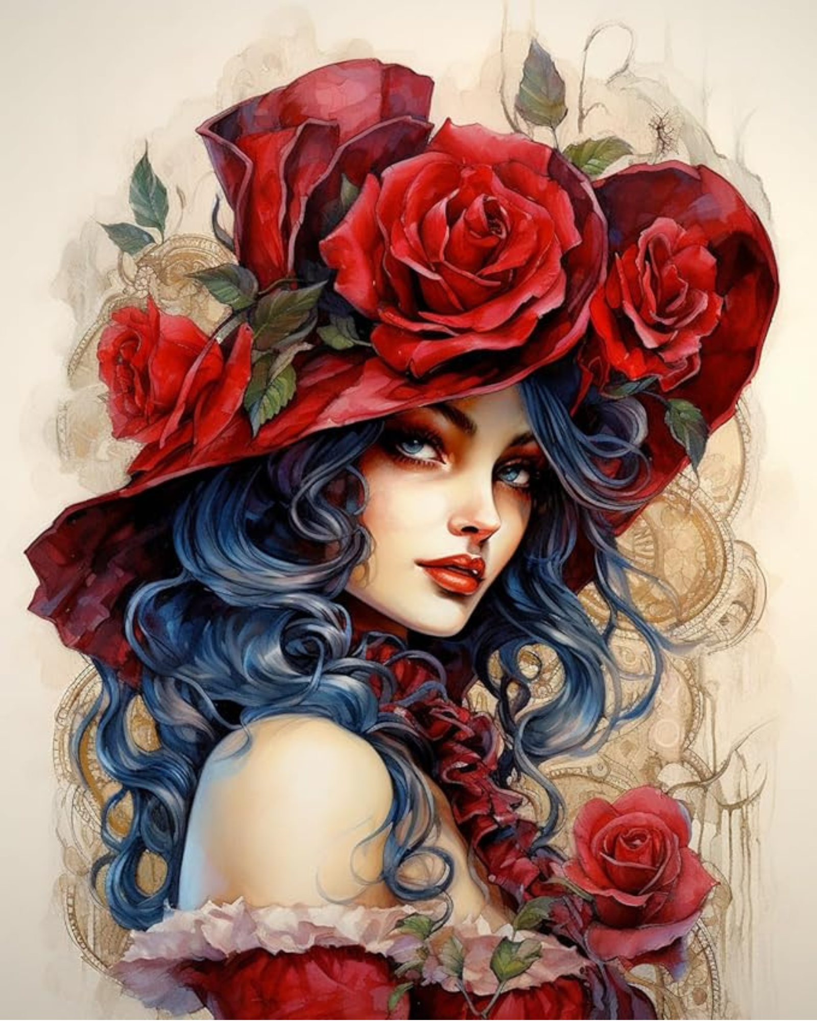 ROSA DIY 5D Diamond Painting by Numbers Kit  on Canvas Round Full Drill Rhinestone Embroidery (Copy) - TULIP N TURTLE
