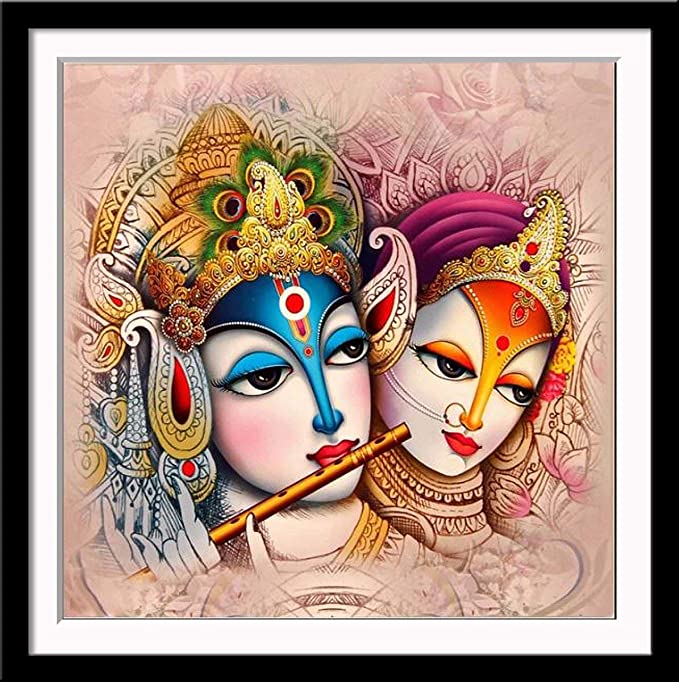 Krishna Radha DIY Acrylic Painting by Numbers Kit on Canvas