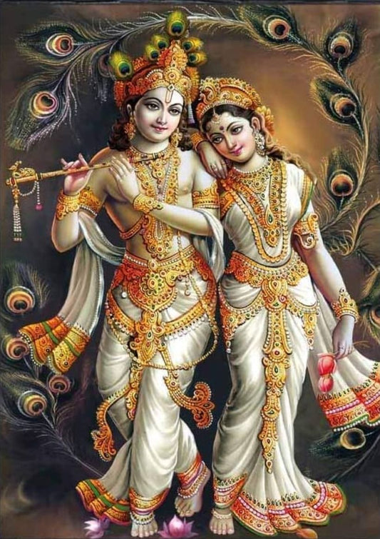 Radha Krishna Jodi DIY Acrylic Painting by Numbers Kit on Canvas