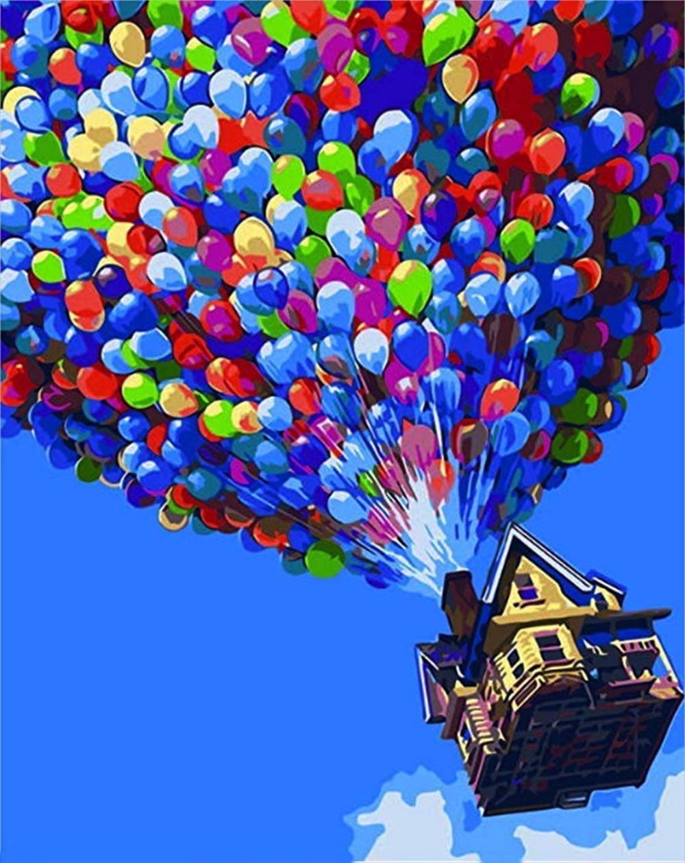 UP Floating house on Balloon DIY Acrylic Painting by Numbers Kit on Canvas