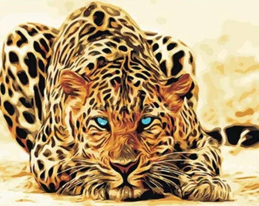 Leopard DIY Acrylic Painting by Numbers Kit on Canvas