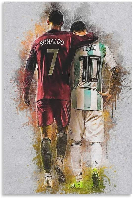 Ronaldo & Messi DIY Acrylic Painting by Numbers Kit on Canvas